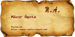 Mázor Ágota névjegykártya